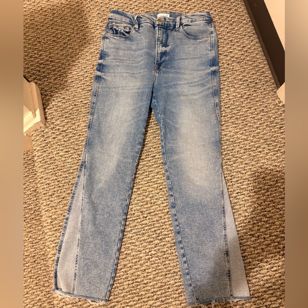 Good American Light Blue Straight-Leg Jeans
